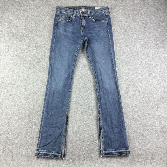Rag Bone Lottie Boot Cut Jeans Womens 27 Med Wash Side Slit Western Boho in Paz* - Picture 1 of 16